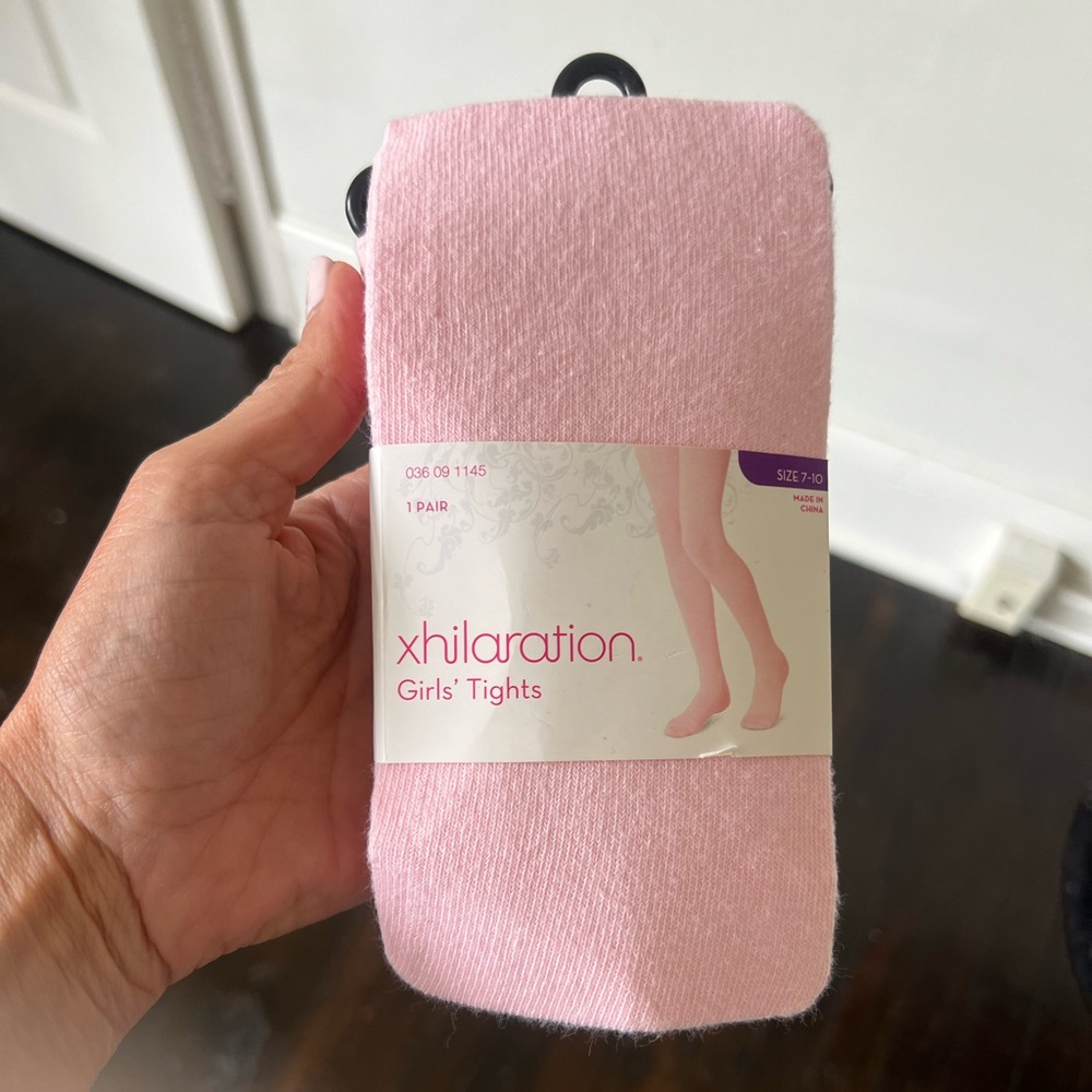 NWT Xhilaration Girls Pink Tights Size 7-10